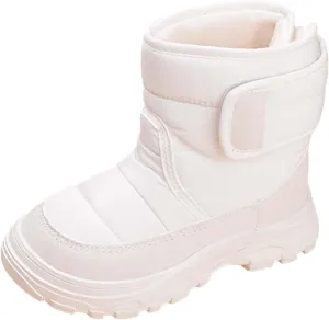 Insulated Snow Shoes For Boy Winter Walking Shoes For Baby Non Slip Plush Lined Ankle Boots Waterproof Hiking Boots