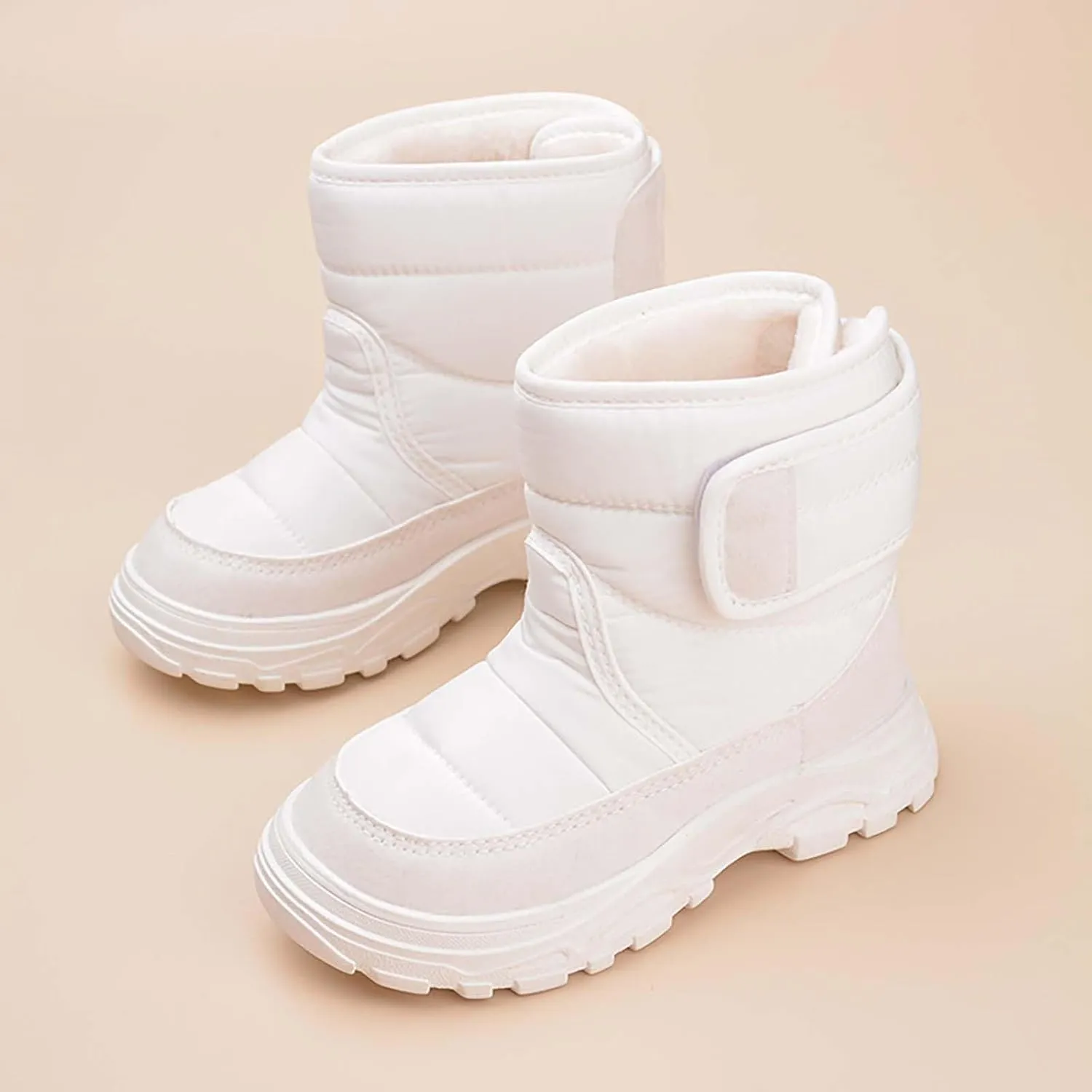 Insulated Snow Shoes For Boy Winter Walking Shoes For Baby Non Slip Plush Lined Ankle Boots Waterproof Hiking Boots