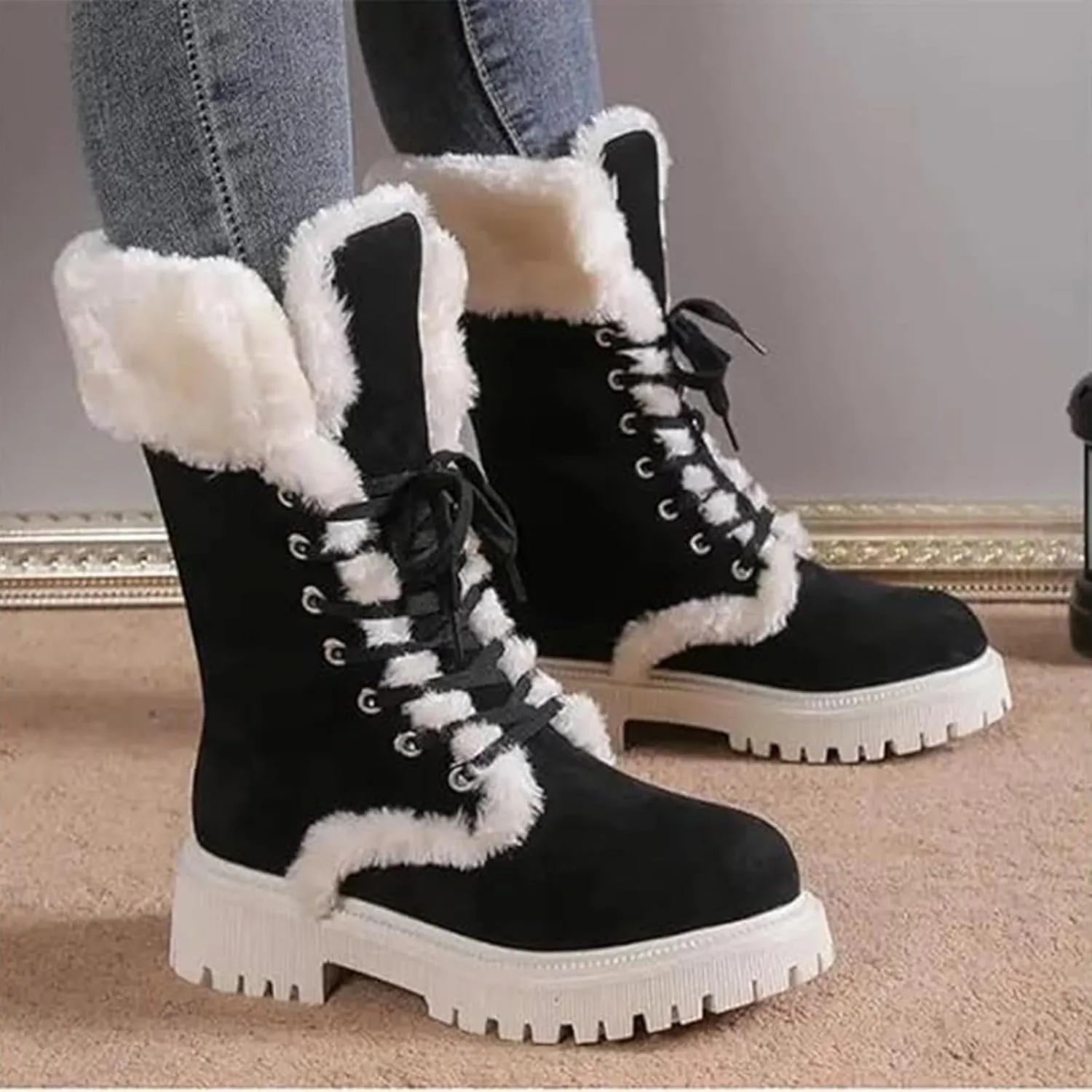 Insulated Snow Shoes For Men Wide Boots Women Outdoor Ski Boots Thickening Womens Snow Boots