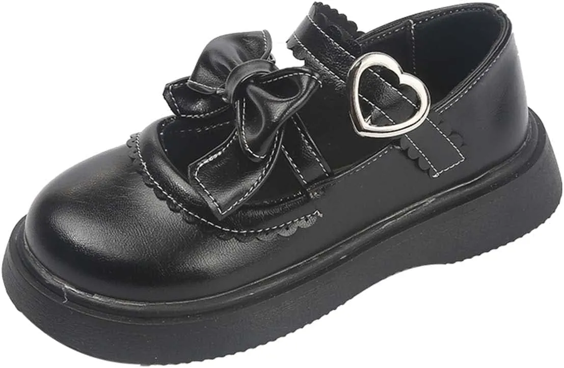 JOEupin Girls Lolita Mary Jane Flats Sweet Bow Low Heel Princess Oxford Dress Shoes