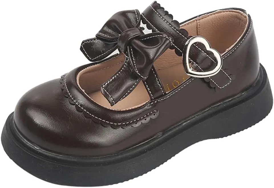 JOEupin Girls Lolita Mary Jane Flats Sweet Bow Low Heel Princess Oxford Dress Shoes
