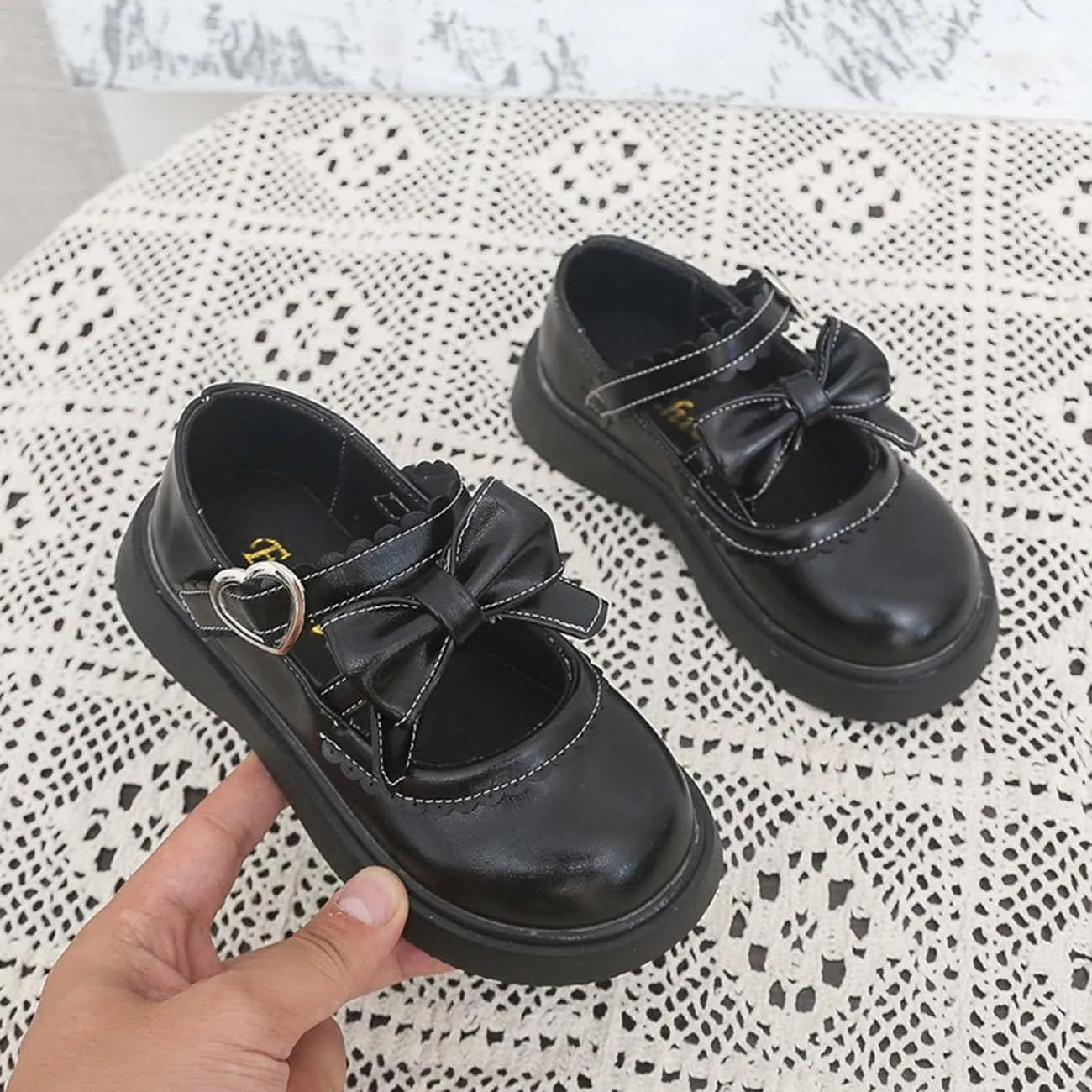 JOEupin Girls Lolita Mary Jane Flats Sweet Bow Low Heel Princess Oxford Dress Shoes