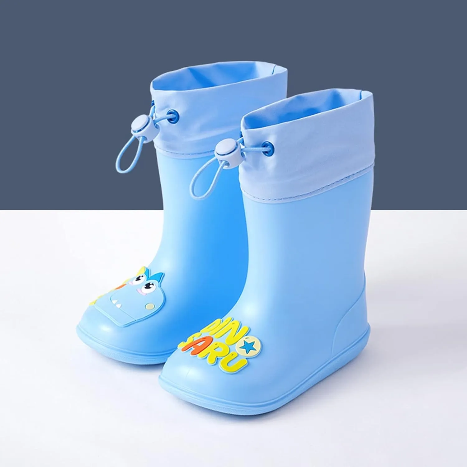 Kids Dinosaur Rain Boots With An Elastic Boot Collar Toddler Rain Shoes Yellow Rain Boots Toddler Girls Rainboots