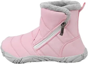 Kids Fr Lined Barefoot Shoes, Unisex-Child Wide Toe Box Hiking Boots, Boys Girls Anti-Slip High Top Snow Boots