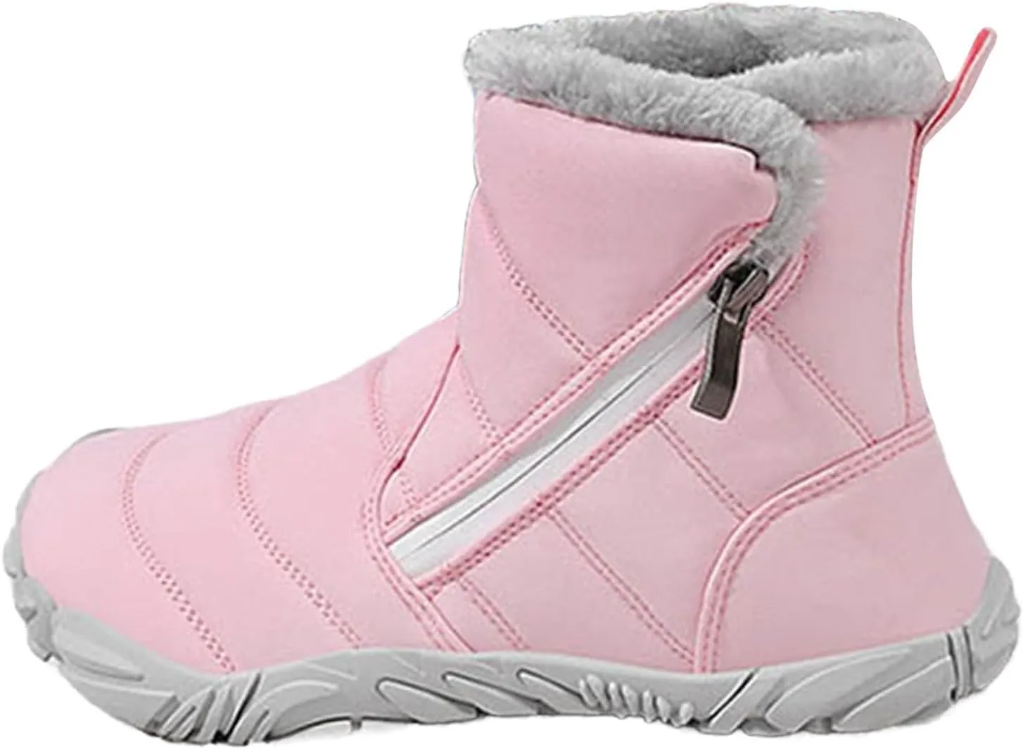 Kids Fr Lined Barefoot Shoes, Unisex-Child Wide Toe Box Hiking Boots, Boys Girls Anti-Slip High Top Snow Boots