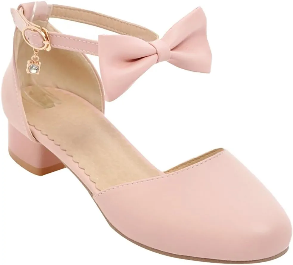 Kids Girls High Heel Closed Toe Sandals Formal Wedding Fancy Elegant Strap Ankle Shoes Toddler Birthday Sandals