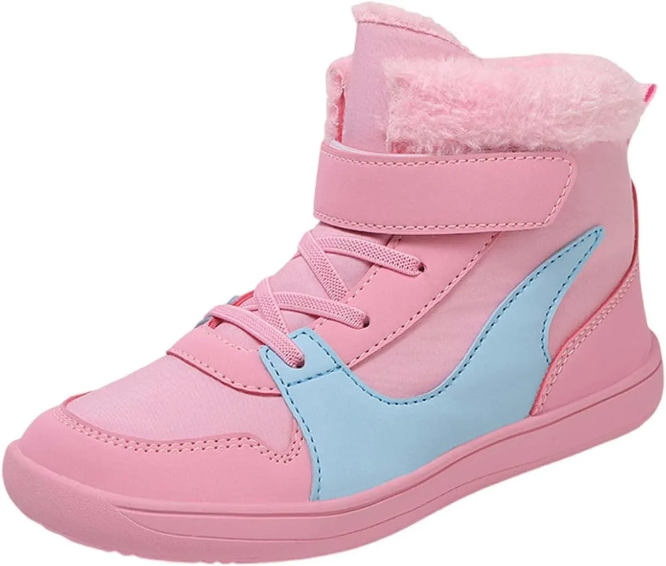 Kids High Top Sneakers Fashion Basketball Tennis Shoes Running Sports Ankle Boots Hook and Loop Casual Walking Shoe