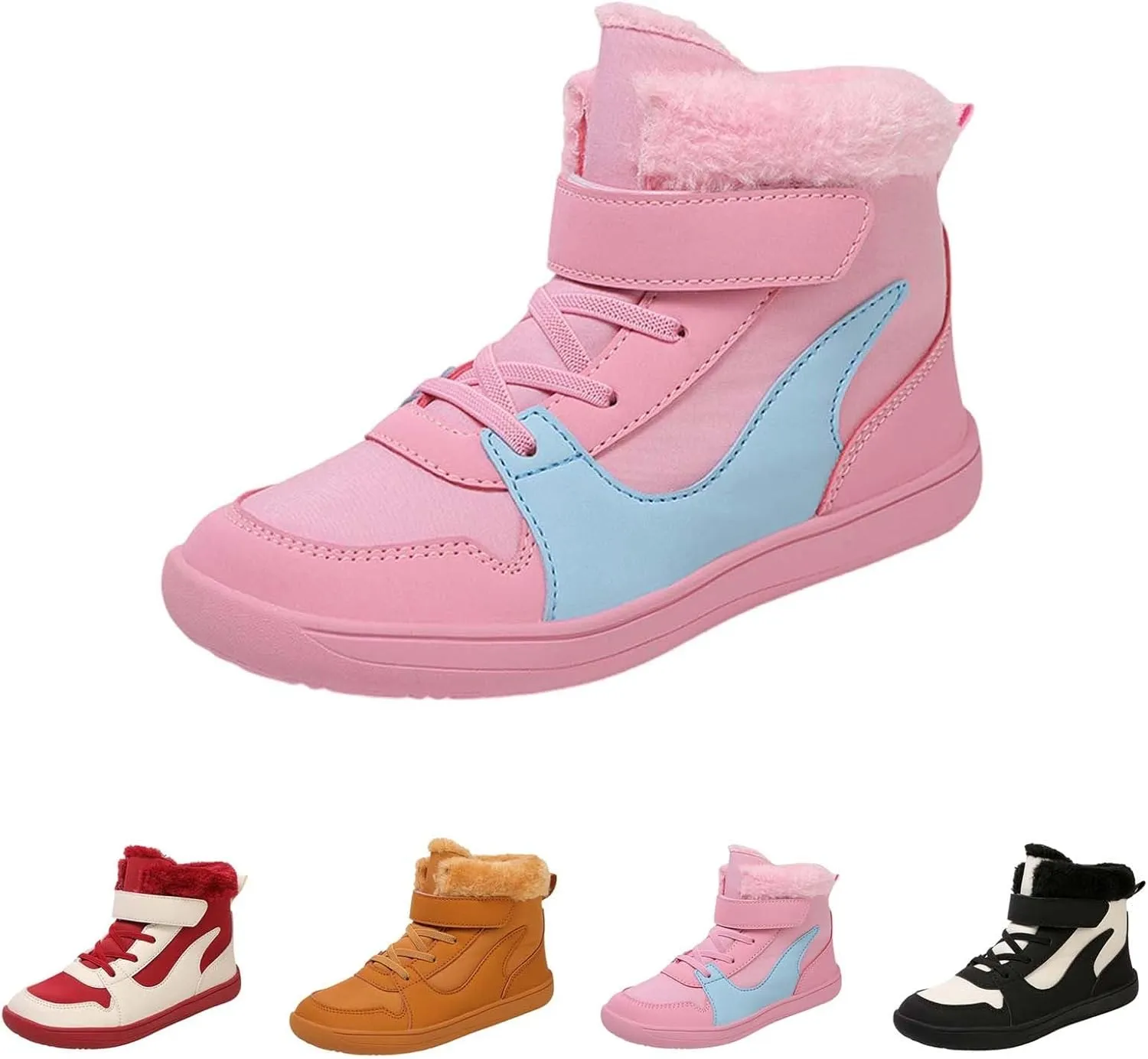 Kids High Top Sneakers Fashion Basketball Tennis Shoes Running Sports Ankle Boots Hook and Loop Casual Walking Shoe