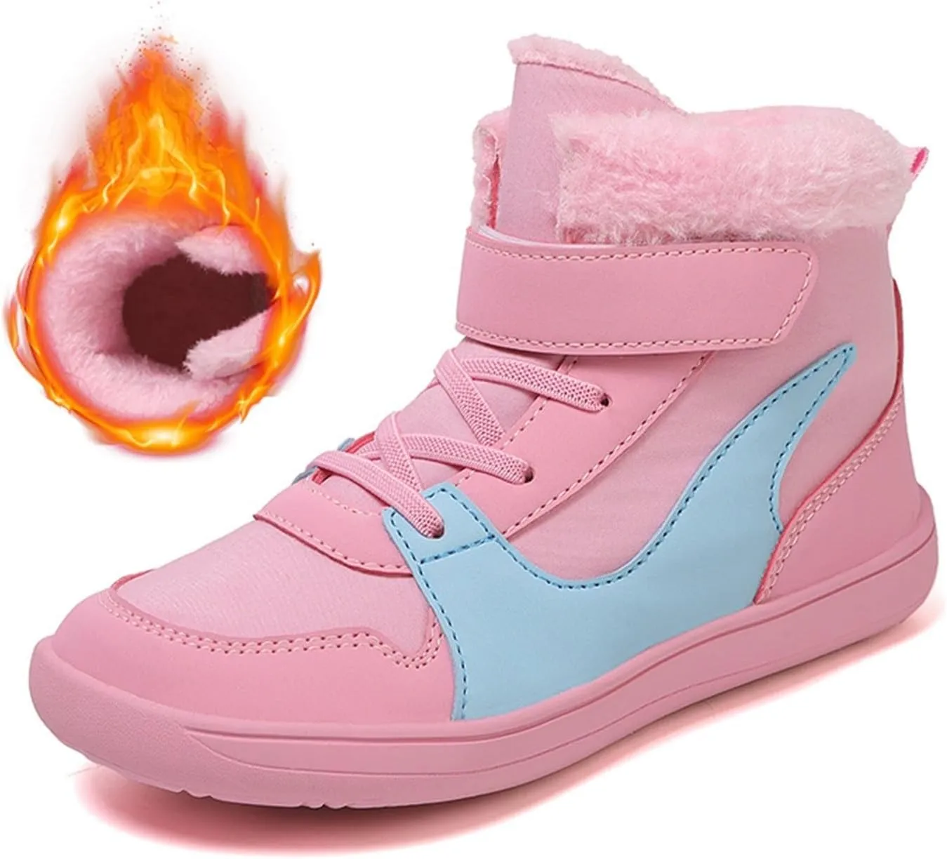 Kids High Top Sneakers Fashion Basketball Tennis Shoes Running Sports Ankle Boots Hook and Loop Casual Walking Shoe