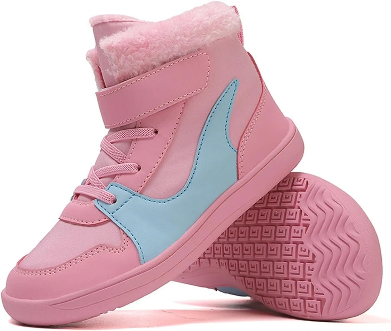 Kids High Top Sneakers Fashion Basketball Tennis Shoes Running Sports Ankle Boots Hook and Loop Casual Walking Shoe