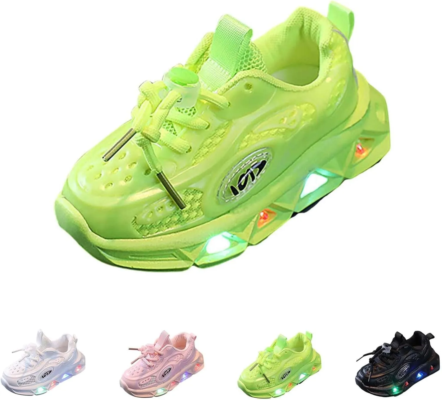 Kids Light-Up Flashing Sneaker Athletic Running Shoes with Strap, Fashionable and Fun for Boys Girls Hot Dress Toddler