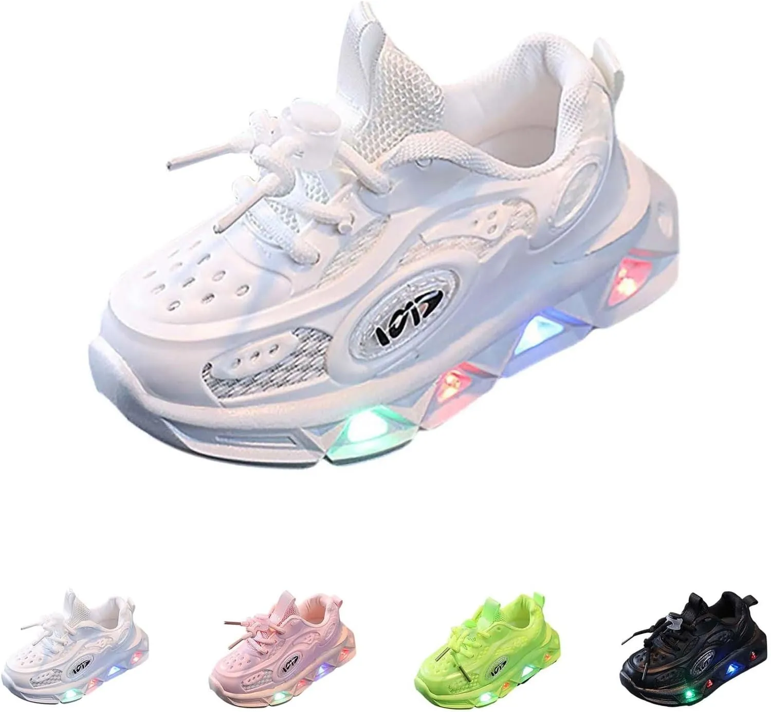 Kids Light-Up Flashing Sneaker Athletic Running Shoes with Strap, Fashionable and Fun for Boys Girls Hot Dress Toddler