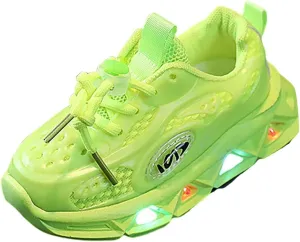Kids Light-Up Flashing Sneaker Athletic Running Shoes with Strap, Fashionable and Fun for Boys Girls Hot Dress Toddler