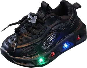 Kids Light-Up Flashing Sneaker Athletic Running Shoes with Strap, Fashionable and Fun for Boys Girls Hot Dress Toddler