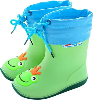 Kids Rain Boots Boys Girls Lightweight Boots Waterproof Easy-on Outdoor Playing Rain Boot Unisex-Child