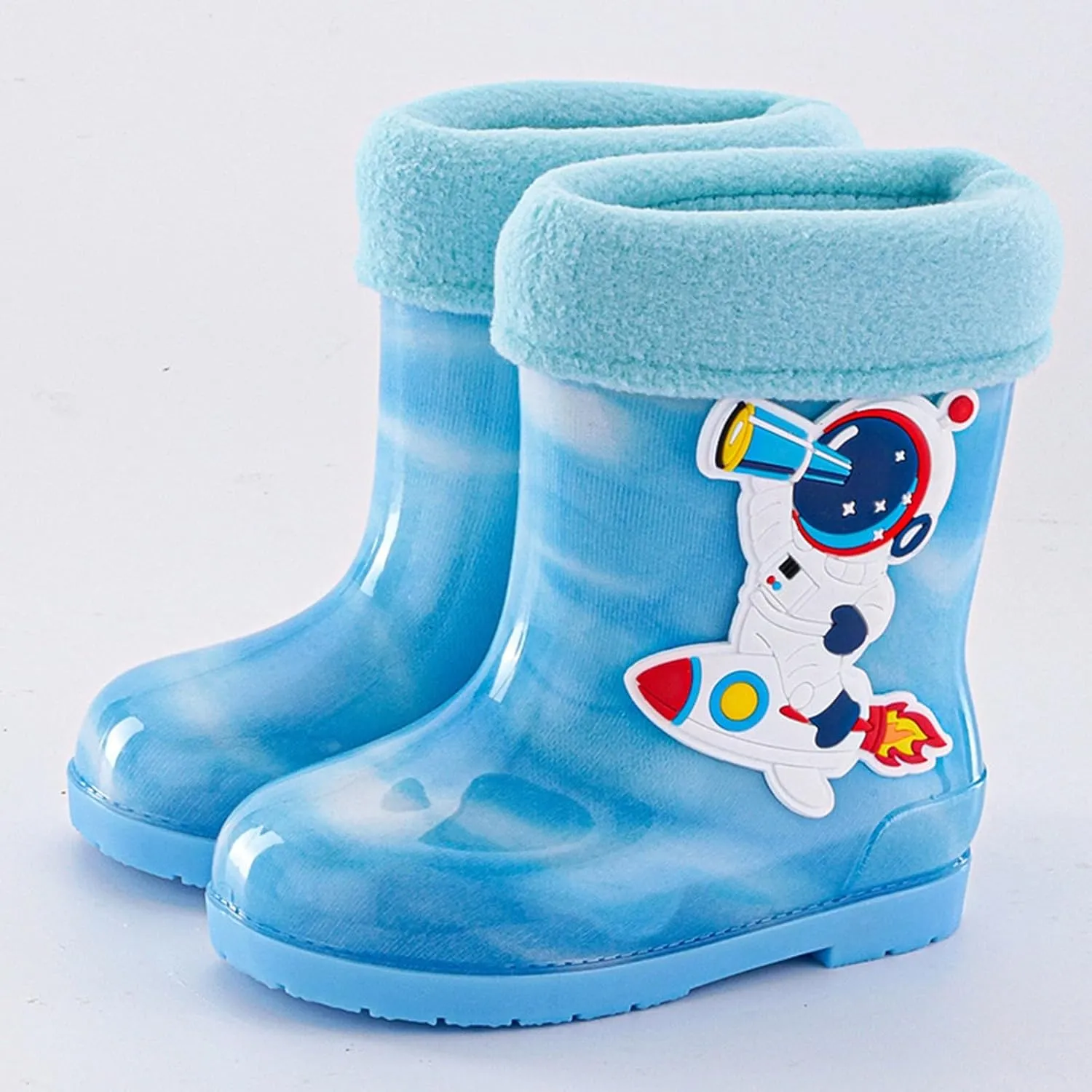 Kids Rain Boots Boys Girls Lightweight Snow Boots Waterproof Easy-on Outdoor Kids Rubber Boot Unisex-Child