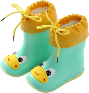 Kids Rain Boots for Boys Girls Waterproof Adjustable Rain Boots Rubber Rain Boots Big Kids Boots Rain Boots