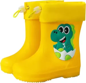 Kids Rain Boots With An Elastic Boot Collar Toddler Rain Shoes Children Waterproof Boots For Boys Kids Rain Boots