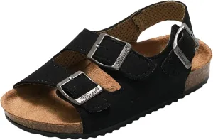 Kids Sandals Boys Girls Cork Footbed Sandals Comfort Adjustable Back Strap Slippers Double Buckle Slides Summer Beach Sandals