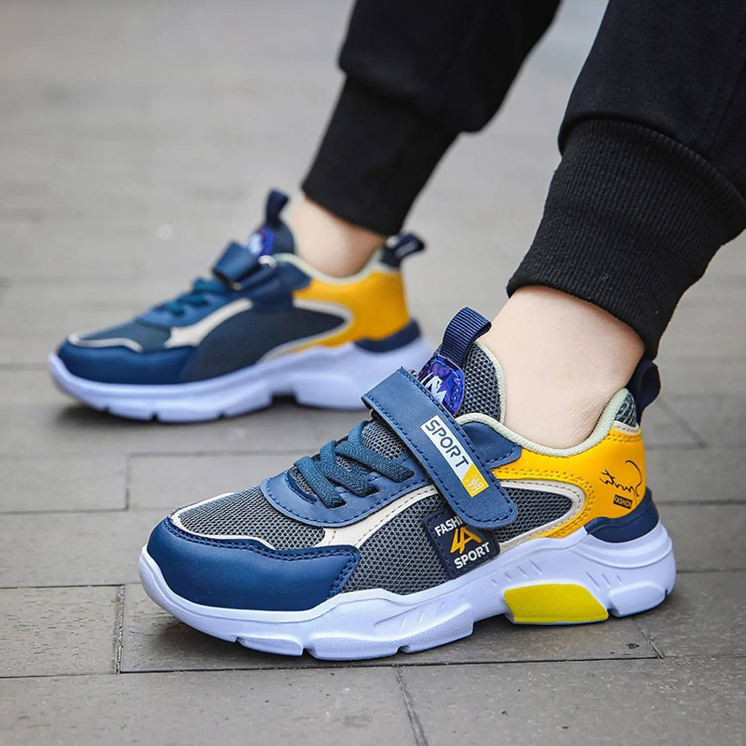 Kids Sneakers Tennis Shoes for Boys Girls Sneakers Breathable Knit Mesh Walking Shoes Athletic Running Sports Shoes