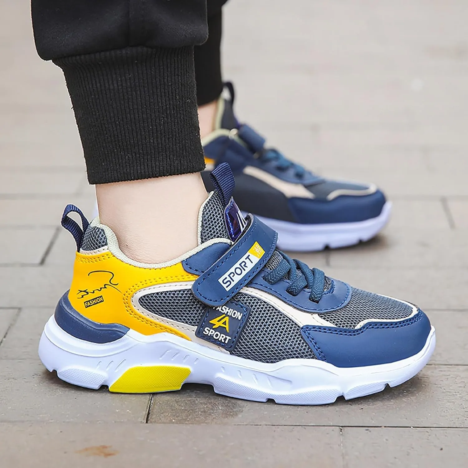 Kids Sneakers Tennis Shoes for Boys Girls Sneakers Breathable Knit Mesh Walking Shoes Athletic Running Sports Shoes