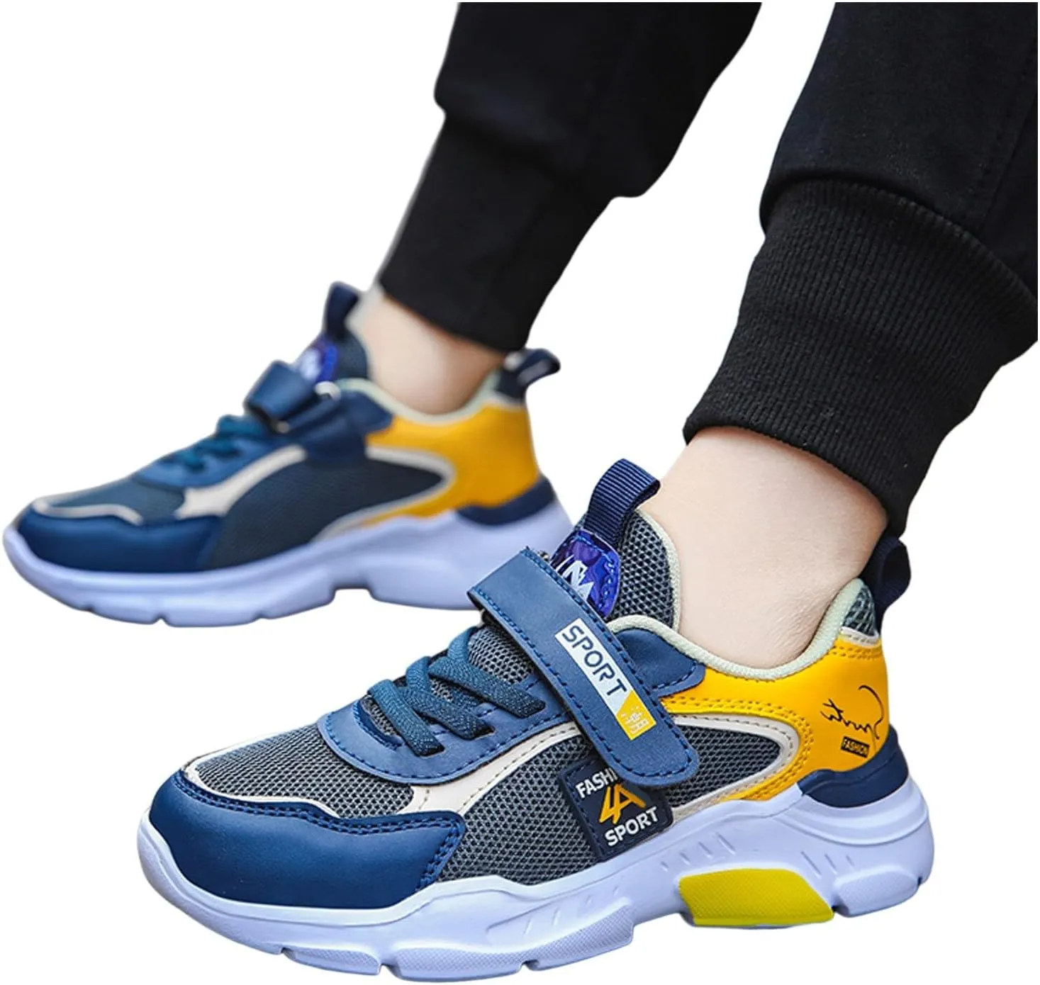 Kids Sneakers Tennis Shoes for Boys Girls Sneakers Breathable Knit Mesh Walking Shoes Athletic Running Sports Shoes