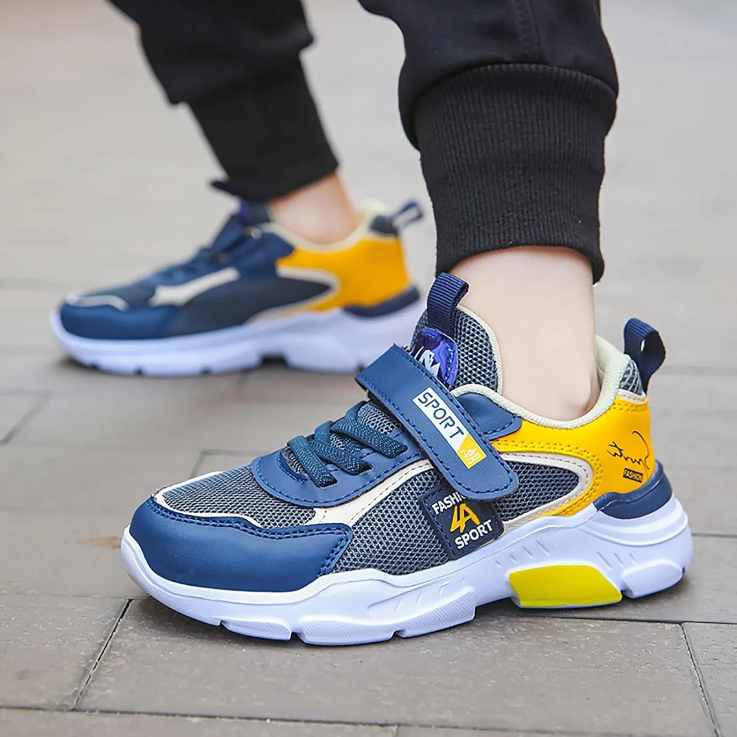 Kids Sneakers Tennis Shoes for Boys Girls Sneakers Breathable Knit Mesh Walking Shoes Athletic Running Sports Shoes