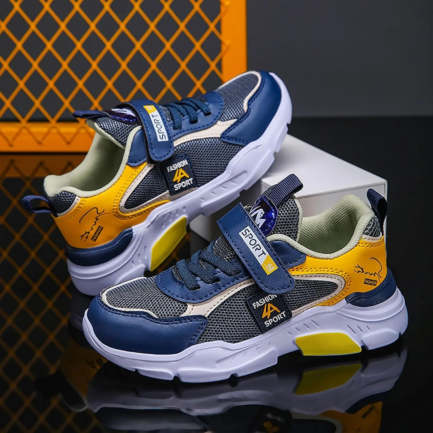 Kids Sneakers Tennis Shoes for Boys Girls Sneakers Breathable Knit Mesh Walking Shoes Athletic Running Sports Shoes