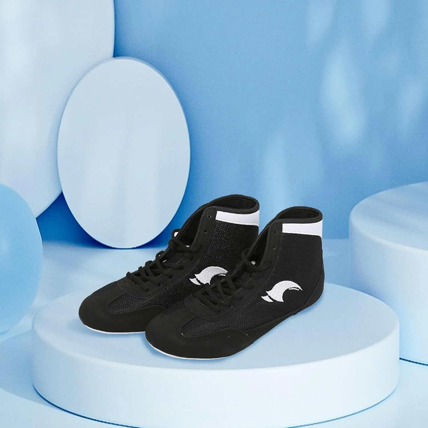 Kids Wrestling Shoes Boys Girls Boxing Shoes High Top Wrestling Training Shoes School Outdoor Fitness Sneakers
