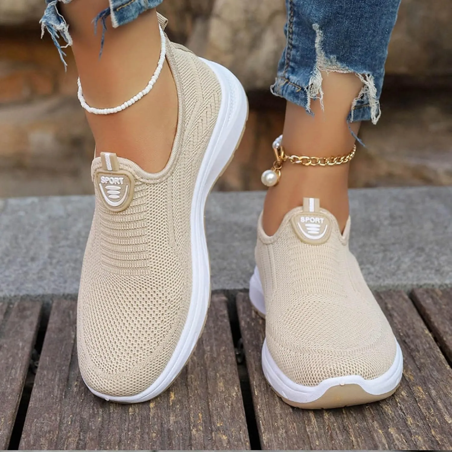 Lightweight Nursing Shoes for Women Slip on Orthopaedic Walking Sneakers Classic Athletic Skateboard Sneakers