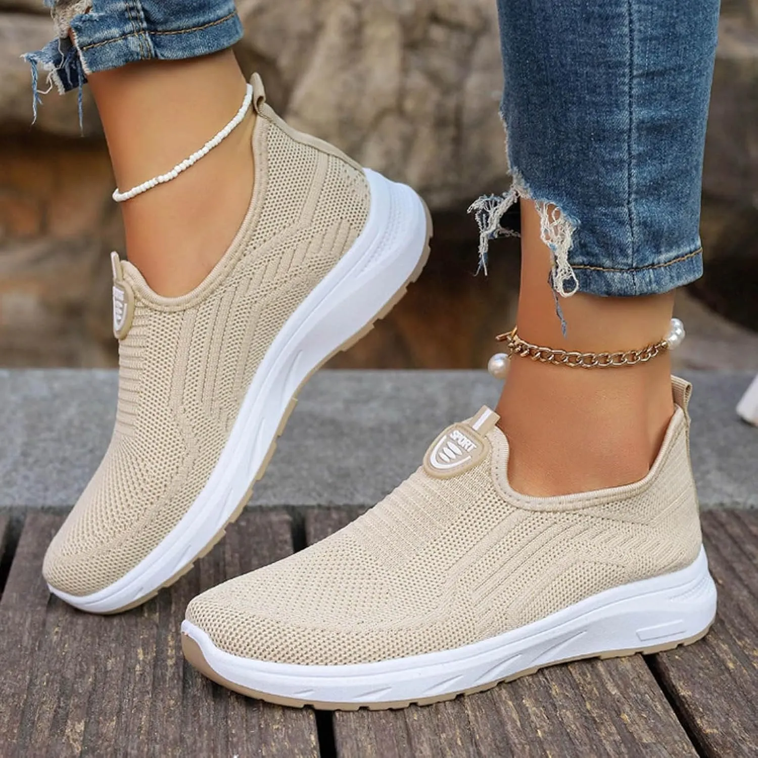 Lightweight Nursing Shoes for Women Slip on Orthopaedic Walking Sneakers Classic Athletic Skateboard Sneakers