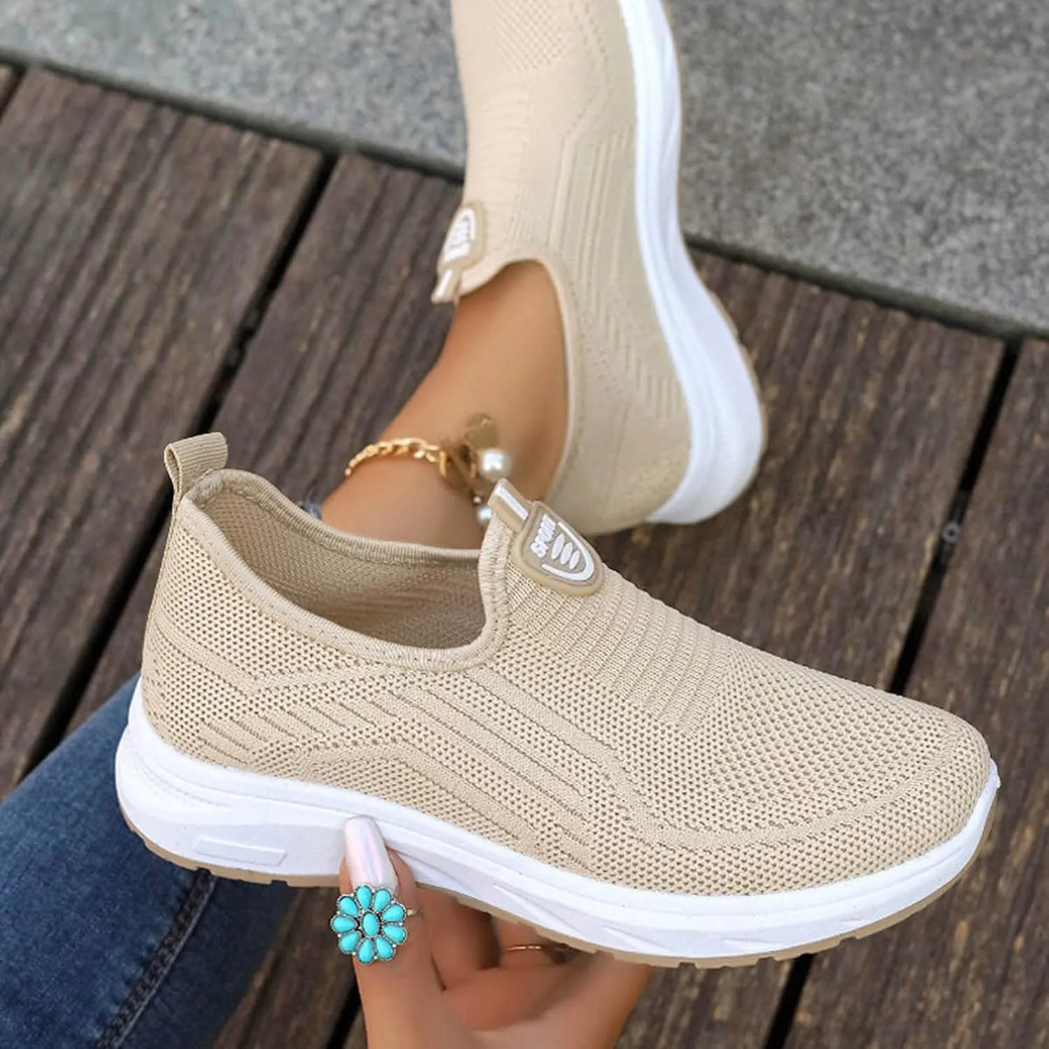 Lightweight Nursing Shoes for Women Slip on Orthopaedic Walking Sneakers Classic Athletic Skateboard Sneakers