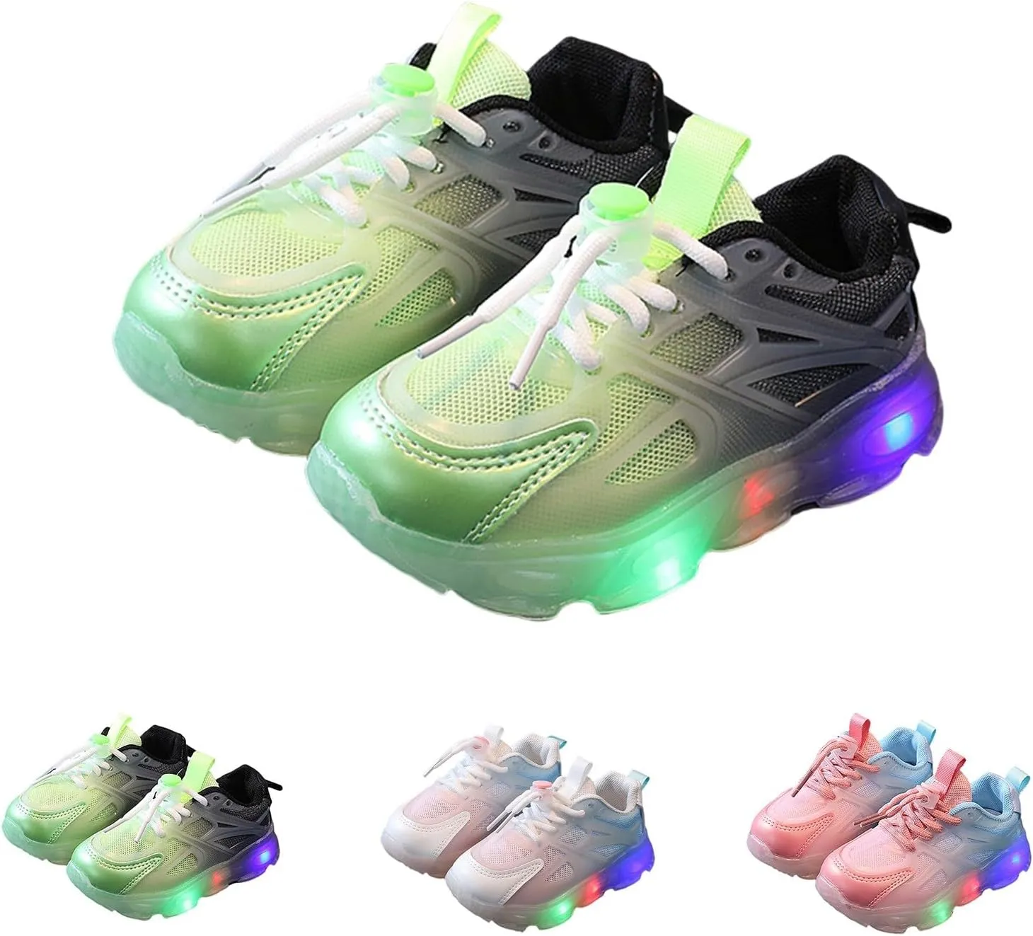 Little Boys Girls Light Up Shoes Breathable Lightweight Comfy Soft Running Trainer Tennis Sneakers for Toddler Kids