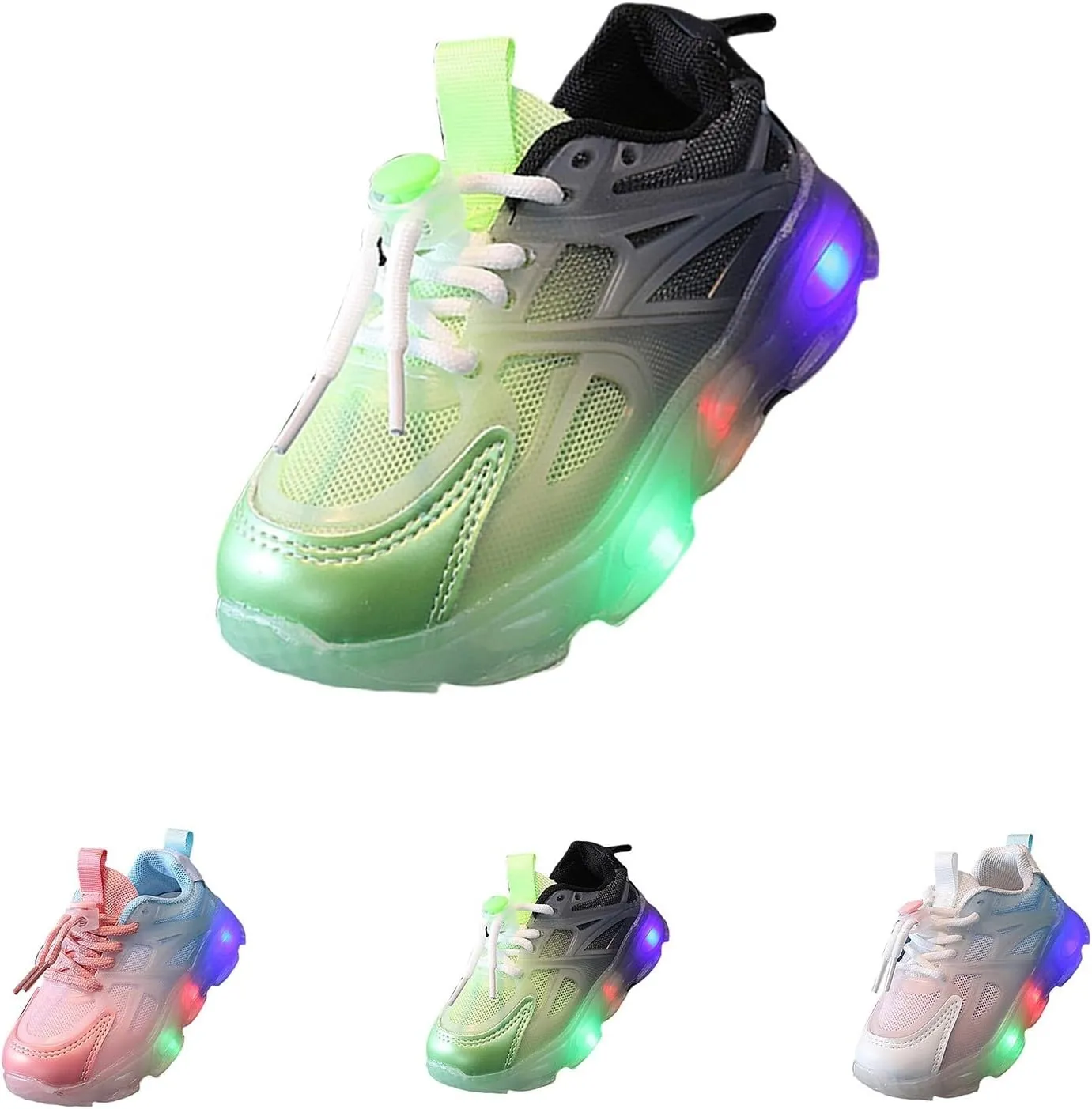 Little Boys Girls Light Up Shoes Breathable Lightweight Comfy Soft Running Trainer Tennis Sneakers for Toddler Kids