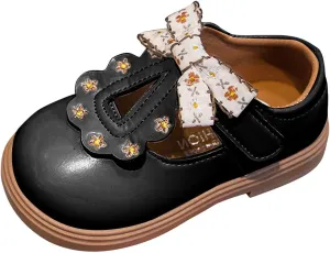 Little Girl Easter Summer Dress Shoes New Girls Princess Shoes with Floral Bows Fashionable Soft Soled Leather