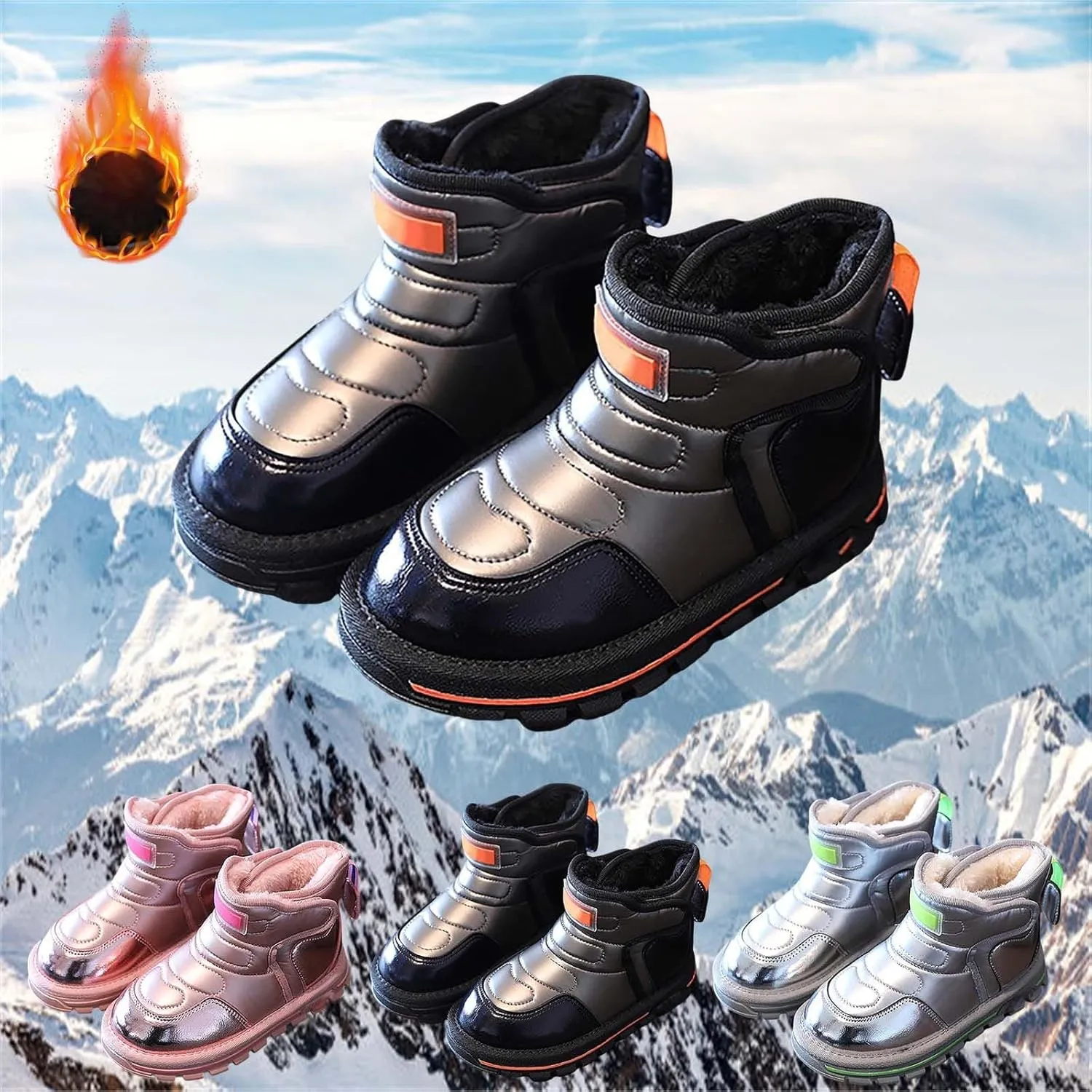 Little Kid Winter Girls Boys Ankle Boots Comfortable Warm Lined Casual Shoes Sports Shoes Outdoor Baby Walking Shoes