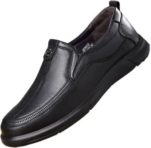 Loafers for Men Vegan Leather Comfor Tuxedo Solid Color Round Toe Wedding Slip Resistant Shoe Slip-on