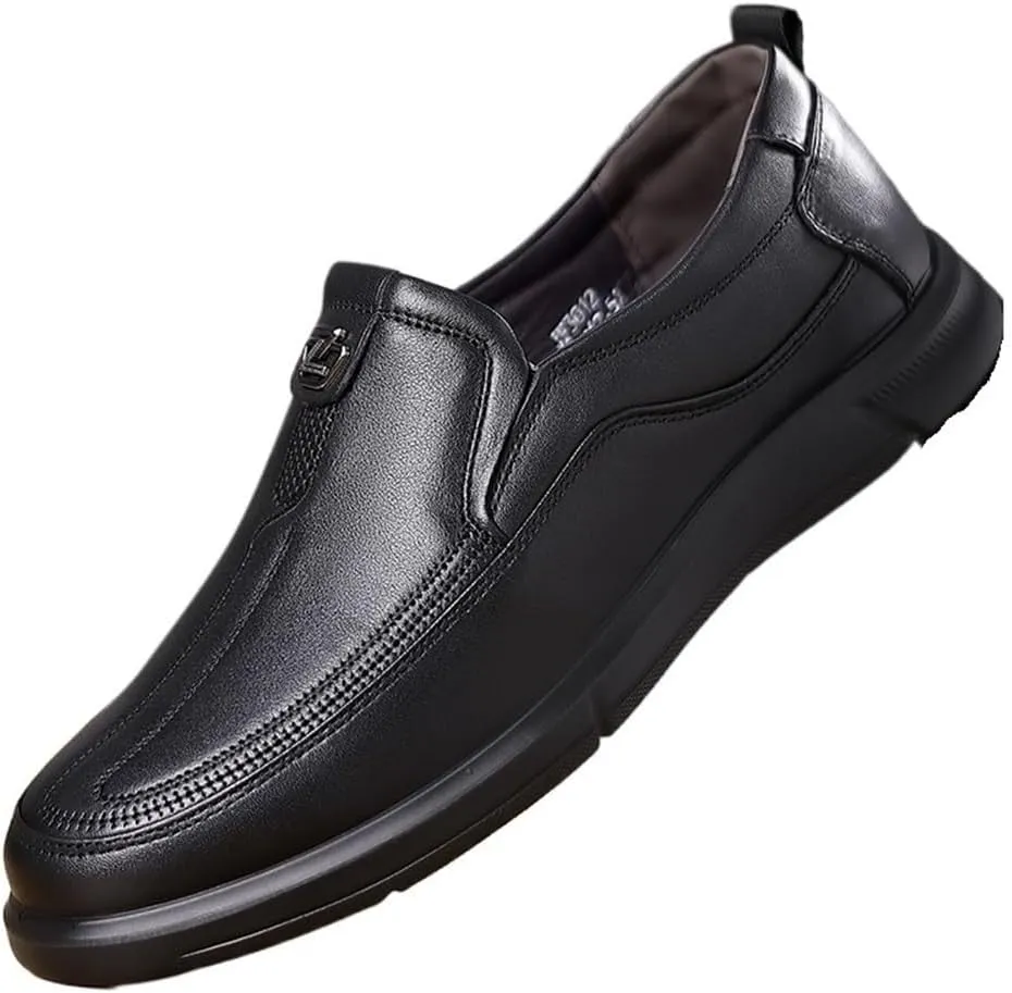 Loafers for Men Vegan Leather Comfor Tuxedo Solid Color Round Toe Wedding Slip Resistant Shoe Slip-on