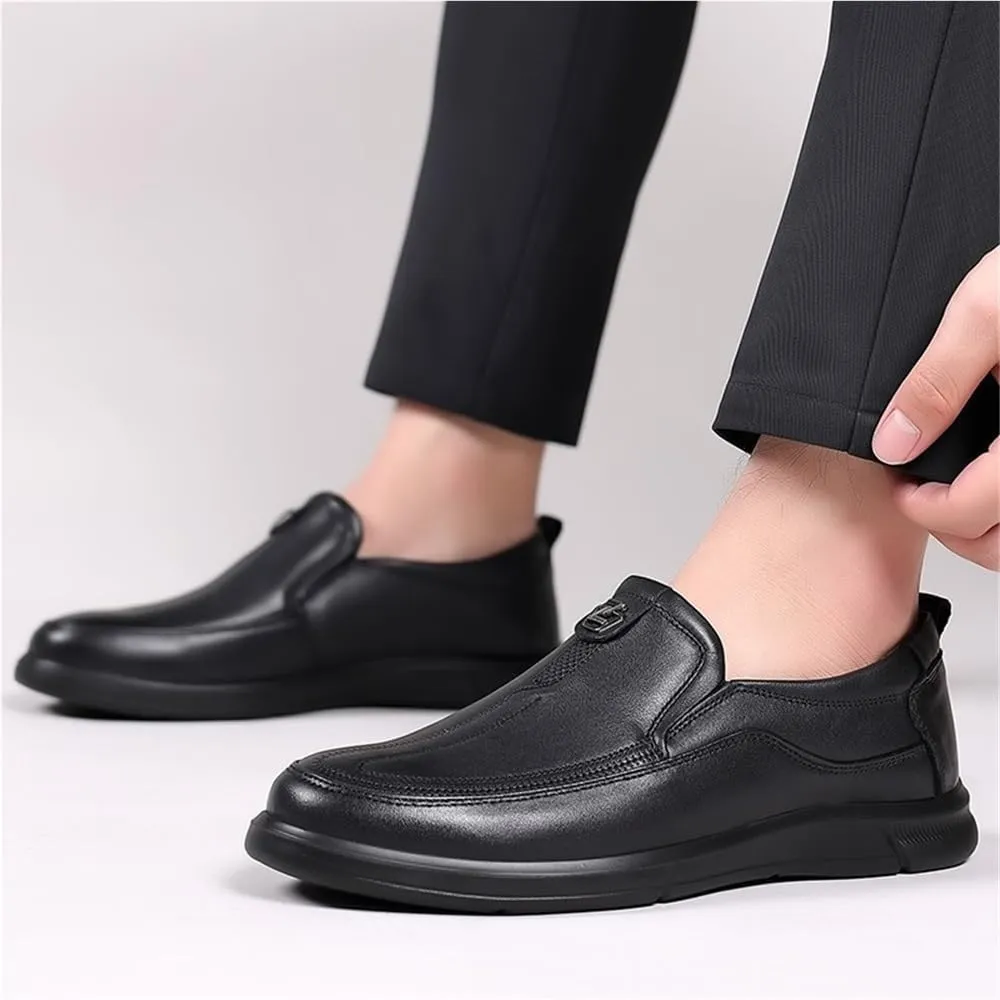 Loafers for Men Vegan Leather Comfor Tuxedo Solid Color Round Toe Wedding Slip Resistant Shoe Slip-on