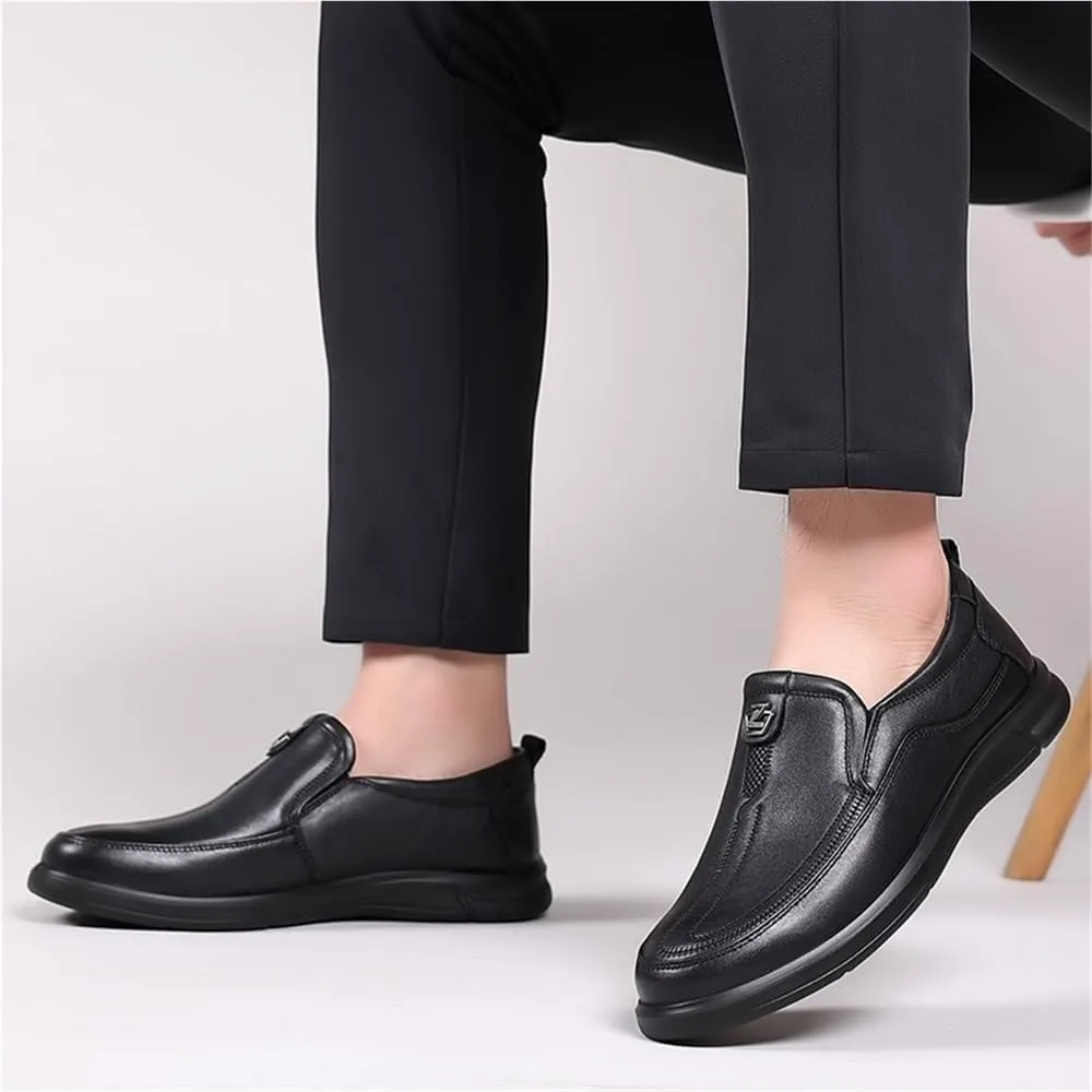 Loafers for Men Vegan Leather Comfor Tuxedo Solid Color Round Toe Wedding Slip Resistant Shoe Slip-on