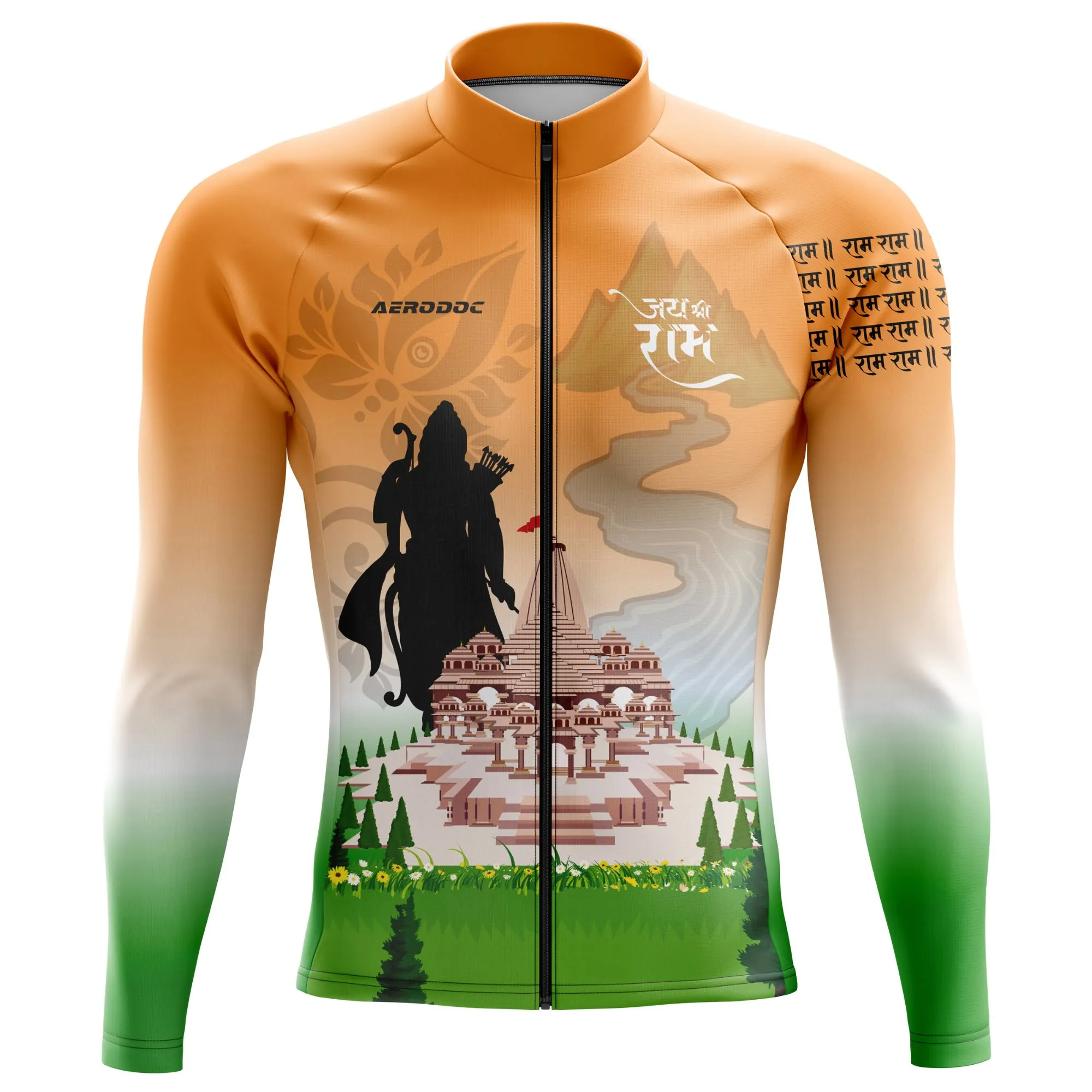 Lord Ram Inspired Cycling Kit  Tricolor Jersey & Gel Padded Bib Shorts