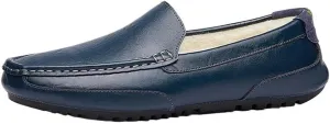 Men Loafers Plus Velvet Vegan Leather Driving Loafers Round Toe Solid Color Anti-Slip Shoe Slip On