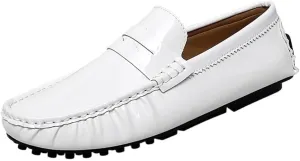 Men Party Loafers Shoes Vegan Leather Fashion Solid Color Round Toe Non Slip Low Top Anti-Slip Shoe for Casual Wedding Party Prom