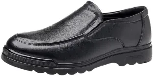 Men Prom Loafers Shoes Vegan Leather Comfor Party Solid Color Round Toe Slip On