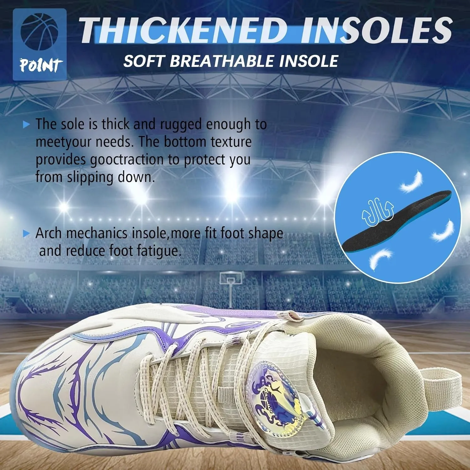 Men's Basketball Shoes are Breathable Fashionable Athletic Non Slip Wear-Resistant Training Boots