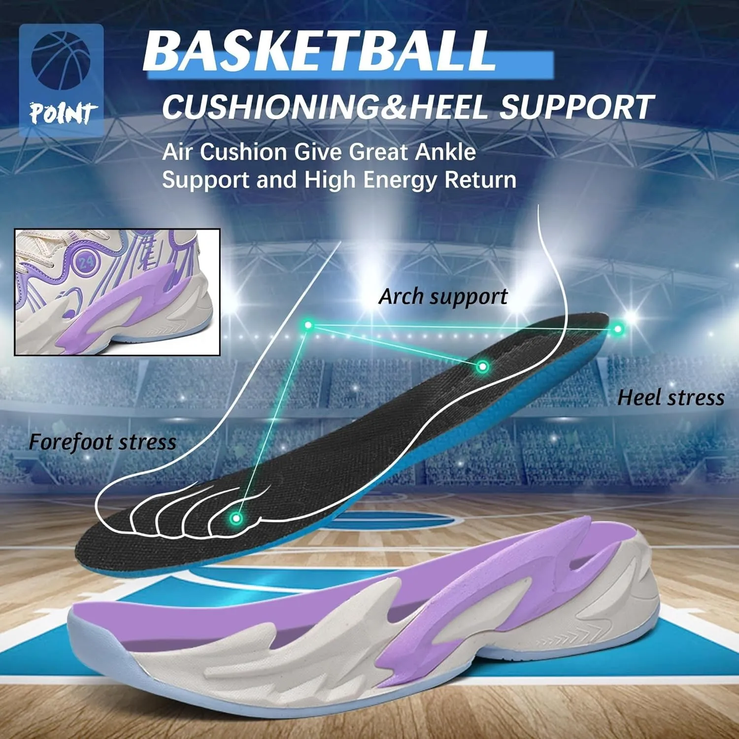 Men's Basketball Shoes are Breathable Fashionable Athletic Non Slip Wear-Resistant Training Boots