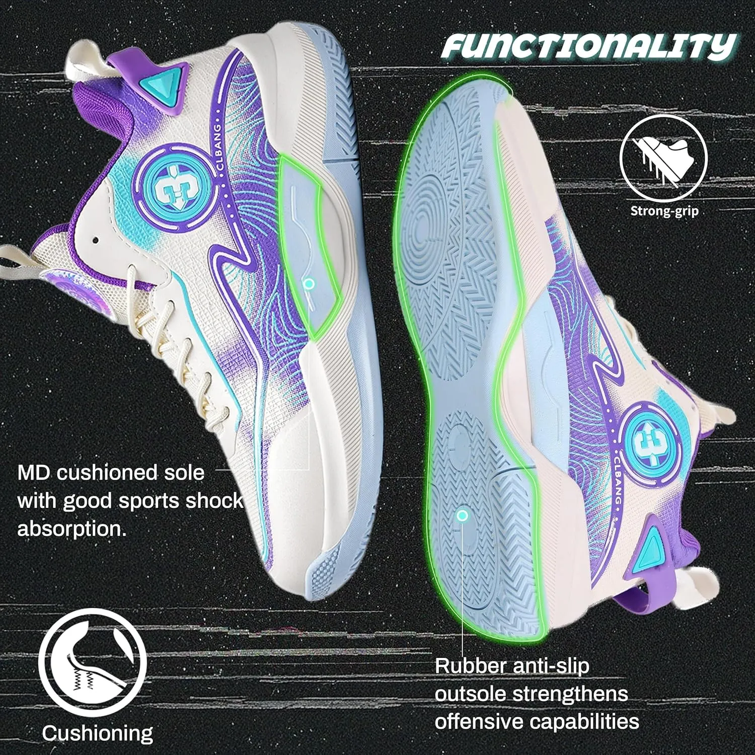 Men's Basketball Shoes are Fashionable Lightweight Wear-Resistant Shock-Absorbing Sports Training Boots