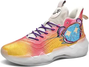 Men's Basketball Shoes High Top Anti Slip Shock-Absorbing Running Shoes Fashionable Durable Training Boots