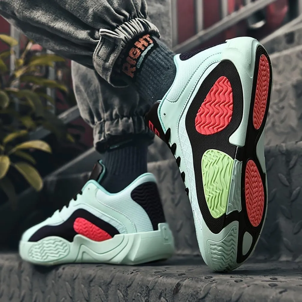 Men's Basketball Shoes High Top Lightweight Fashionable Anti Slip Breathable Sports Training Boots