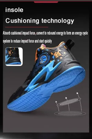Men's Basketball Shoes with Lace Up Breathable Non Slip Rubber Sole Fashionable Sports Training Boots